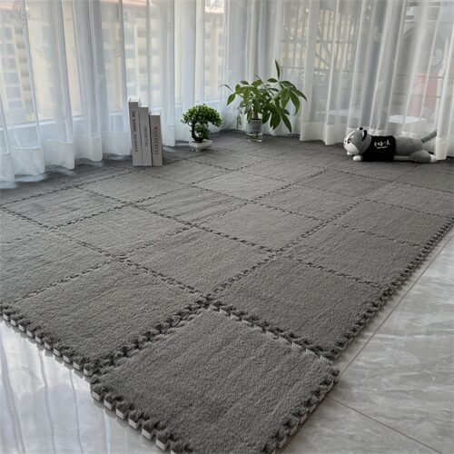 12pcs, Thickened Patchwork Carpet for Bedroom And Living Room, Bedside Rug, Warm Patchwork Mat, Washable, Soft, And Anti-Slip, Measuring 29.97*29.97 cm