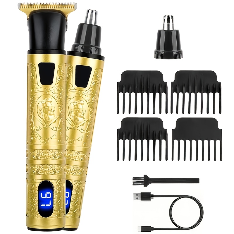 Cordless Hair Clippers Beard Trimmer LCD USB Rechargeable