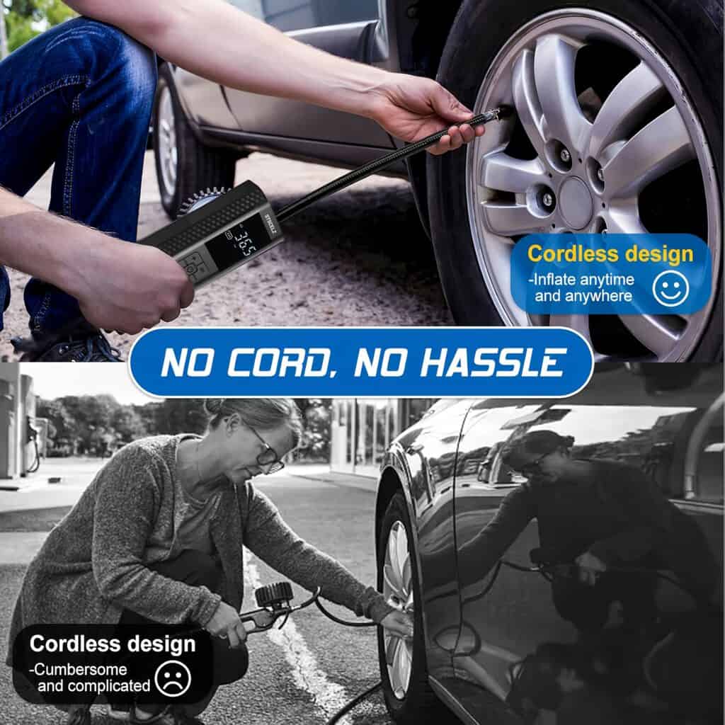 Portable Tire Inflator Air Compressor 150 PSI Cordless