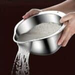 Stainless Steel Colander Rice Strainer Mesh Sieve
