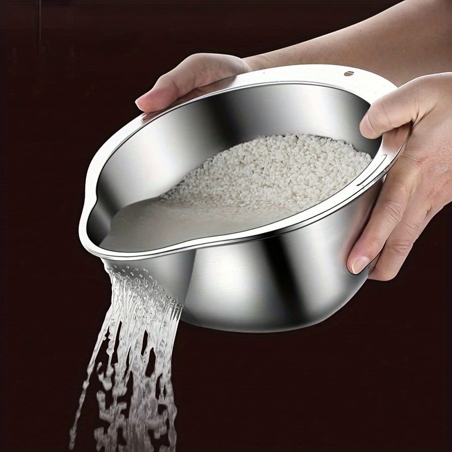 Stainless Steel Colander Rice Strainer Mesh Sieve
