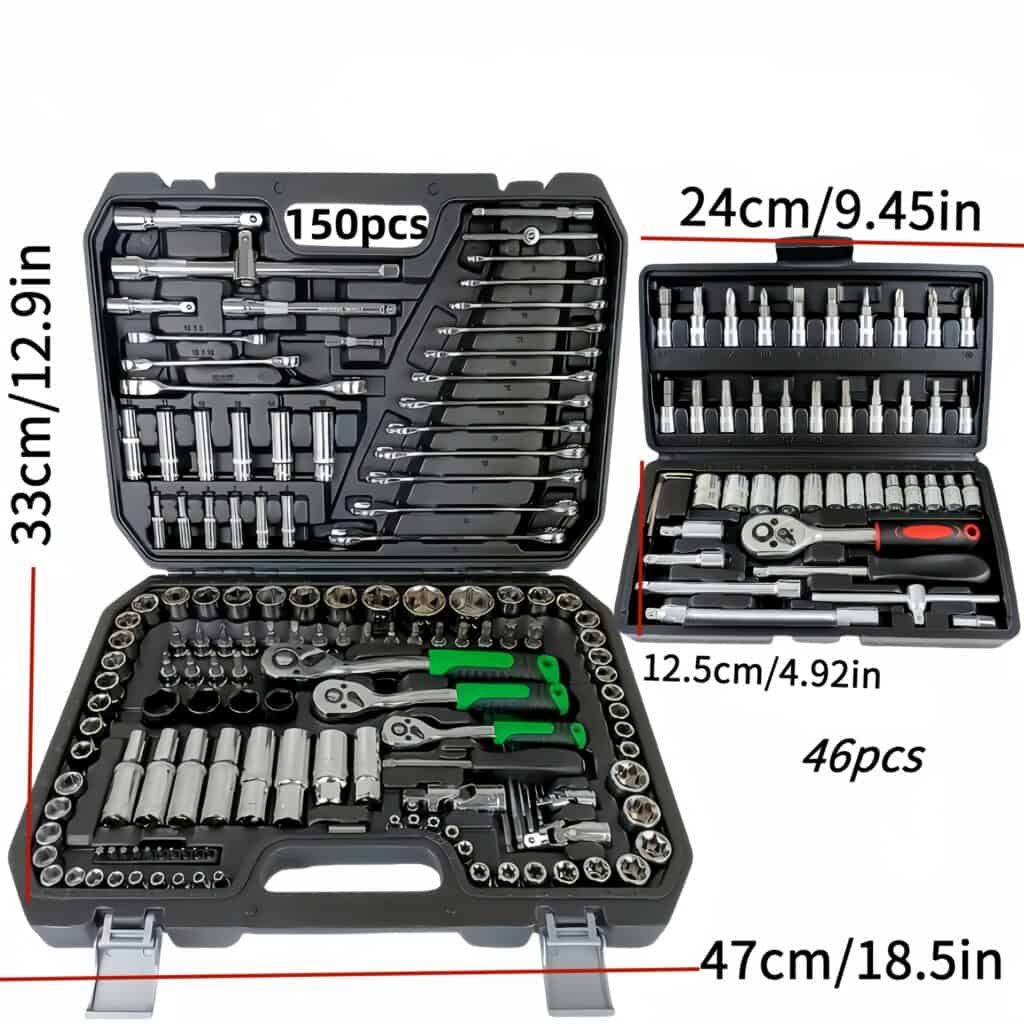 Automotive Tool Kit Set Sockets Wrenches Ratchet Box 46 or150 Pcs