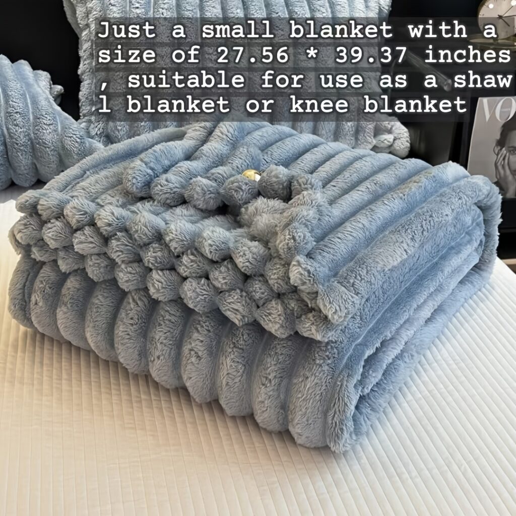 Luxury Faux Rabbit Fur Throw Blanket Soft & Warm