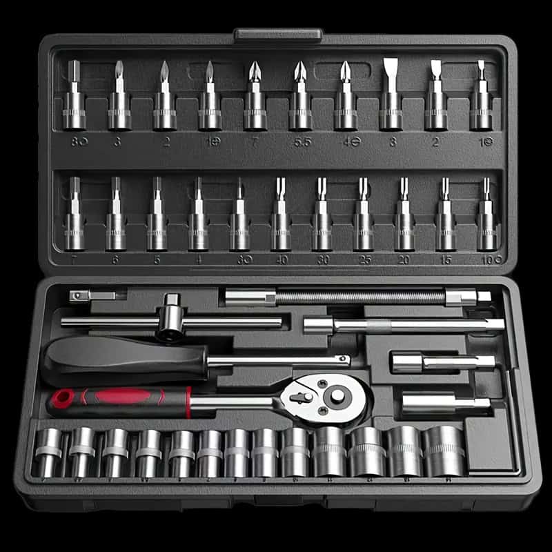 Automotive Tool Kit Set Sockets Wrenches Ratchet Box 46 or150 Pcs