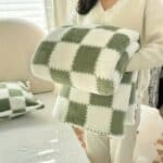 Checkered Fleece Blanket Thick Soft Bed Throw