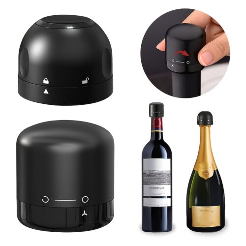 The New Reusable Vacuum Wine Stopper Is Designed for Champagne Bottles, Serving As a Leak-Proof Preservation Tool Suitable for Wine Sealing