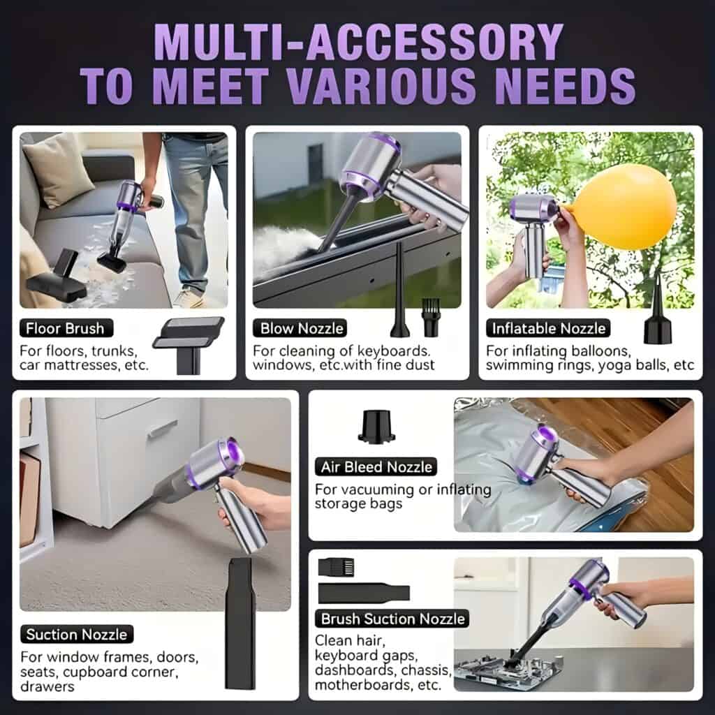 Portable Wireless Vacuum Cleaner 20000Pa 4-in-1