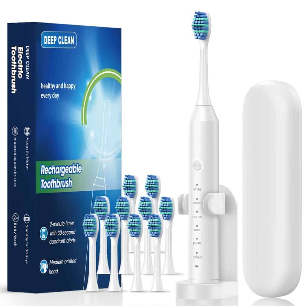 Electric Toothbrush USB Rechargeable 6 Modes Soft Bristles