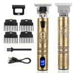 Cordless Hair Clippers Beard Trimmer LCD USB Rechargeable