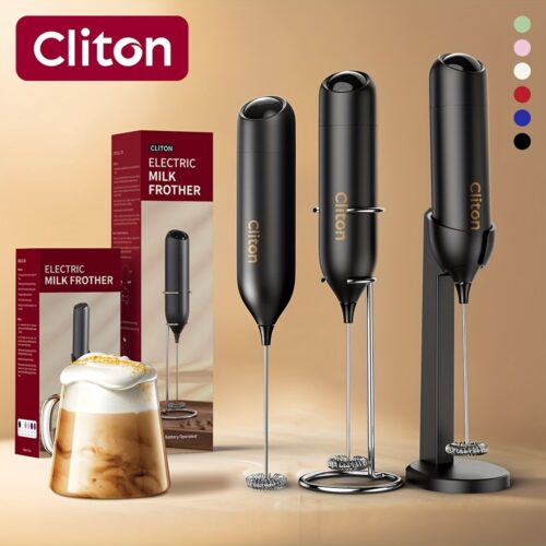 Portable Battery-Operated Milk Frother for Creating Rich And Creamy Froth, Featuring a Lightweight Plastic Handle And a Whisk Made of 304 Stainless Steel. This Low-Noise Kitchen Gadget Is Perfect for Beverages, Coffee Enthusiasts, Camping Trips
