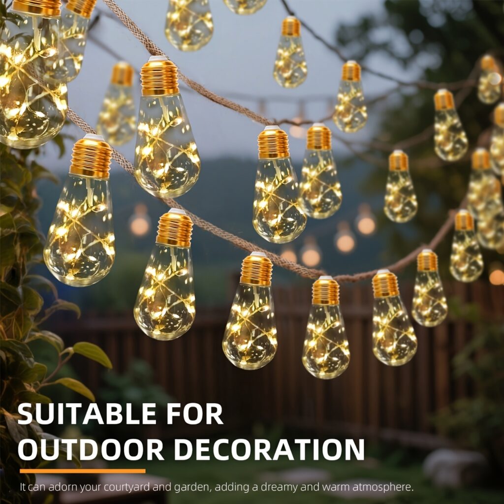 Solar Outdoor String Lights with 8 Modes Garden Lights