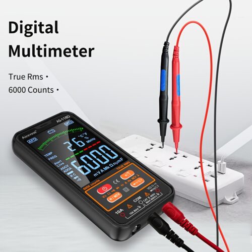 Smart Digital Multimeter Auto-Ranging Voltmeter Electrical Tester Measures Voltage Current Capacitance Resistance Continuity Duty-Cycle Temperature Frequency