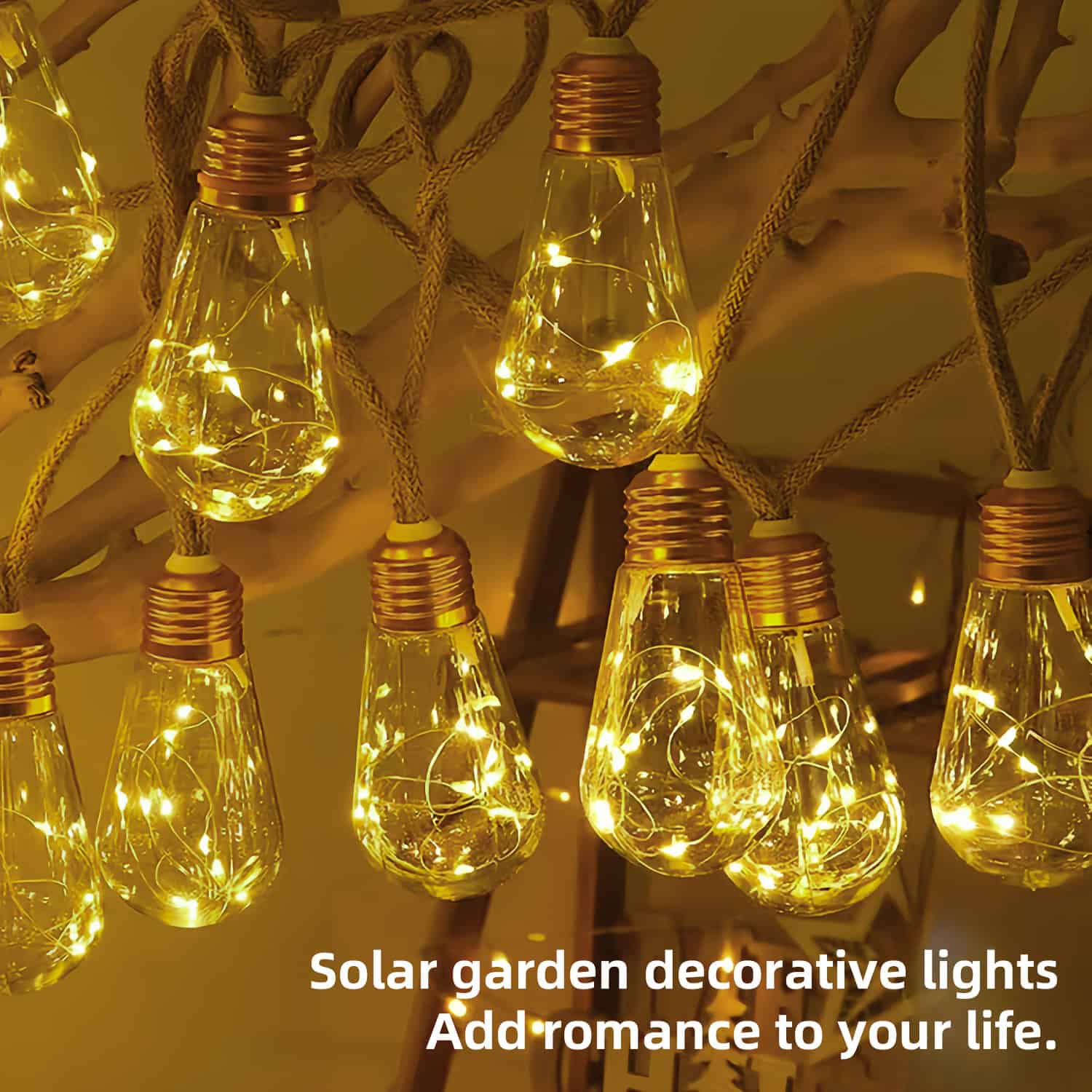 Solar Outdoor String Lights with 8 Modes Garden Lights