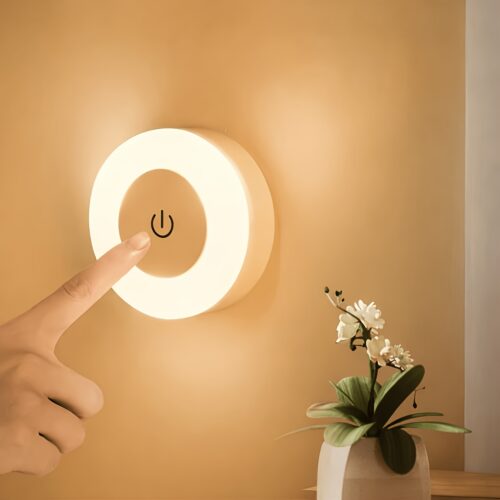 A Modern LED Touch Night Light, Adjustable Brightness Bedside Lamp, with Warm/Cold White Light, Adopts Independent Design, Suitable for Bedroom, Corridor, Living Room, Wardrobe – Battery Powered And Adjustable Brightness