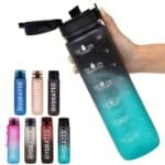 32oz Time Marker Sports Water Bottle Leak Proof 1L