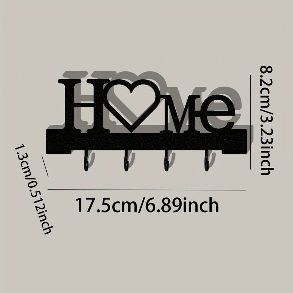 Wall Mounted Key Holder Love Shape No Drill Rack