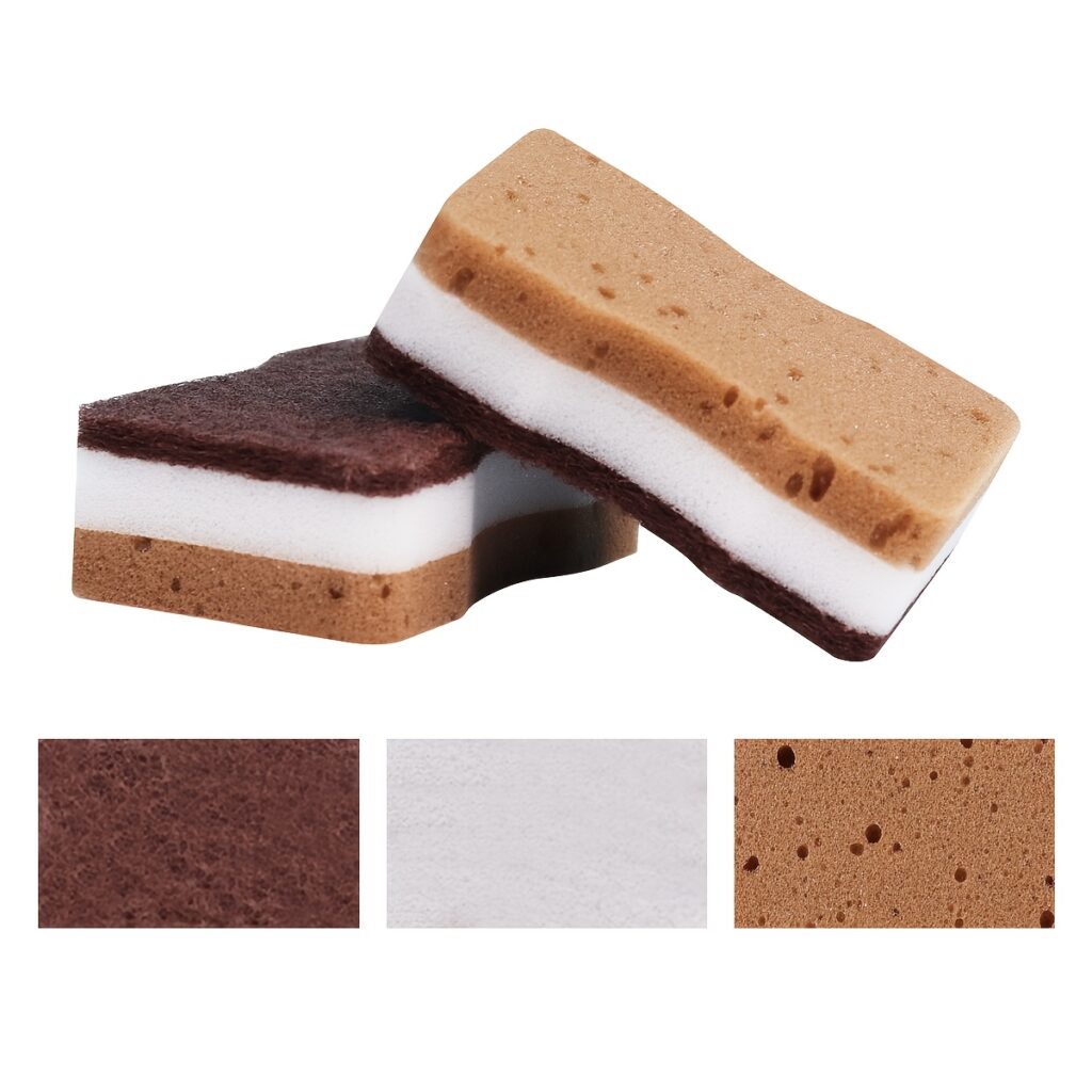 5/10/20/40pcs Seaweed Cleaning Sponges Non Scratch Kitchen Scrub Pads Set