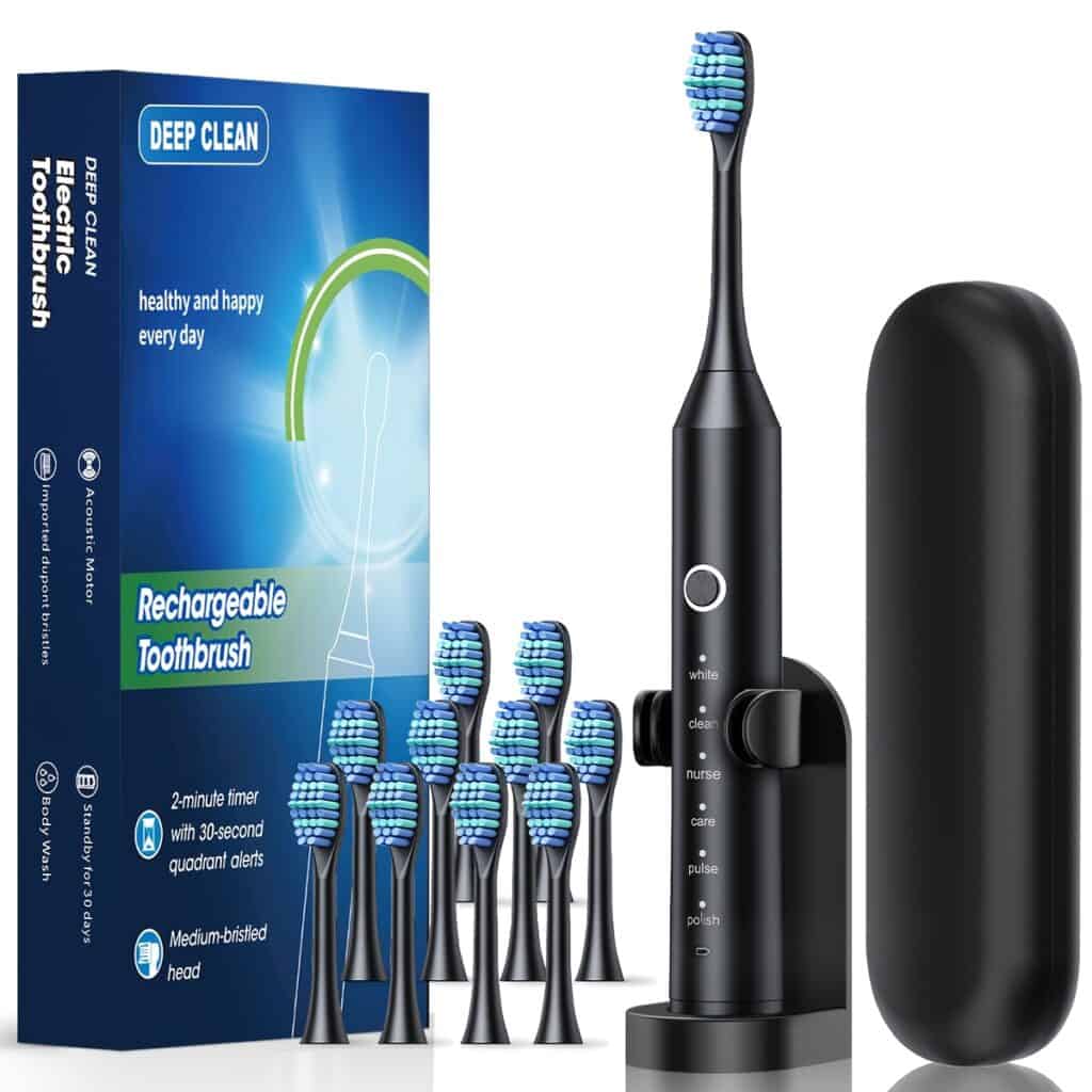 Electric Toothbrush USB Rechargeable 6 Modes Soft Bristles