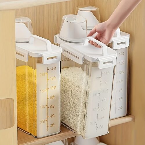 Household Insect-proof and Moisture-proof Sealed Storage Containers (with Lids, Portable Leak-proof Food Storage Bins) for Grains, Nuts, Flour, Rice, Kitchen Organizers and Pantries, and Kitchen Accessories