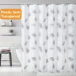 Leaf Pattern Shower Curtain Liner Waterproof Bathroom Curtain