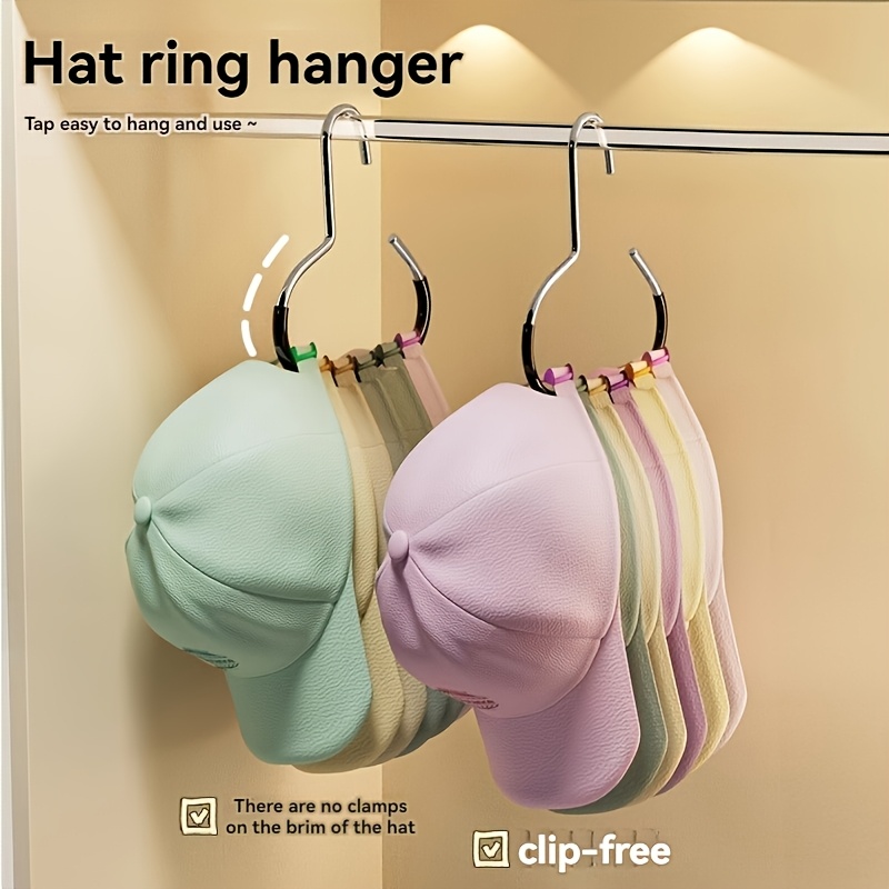 Hat Hanger Organizer for 8 Caps No Drill Storage Rack