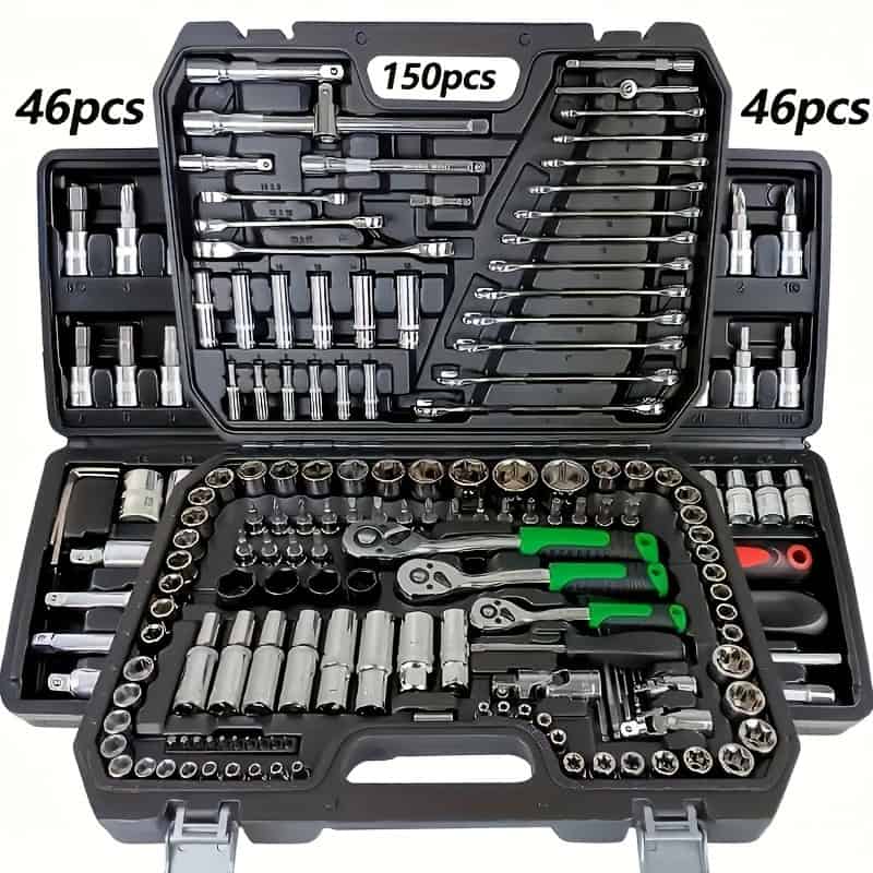 Automotive Tool Kit Set Sockets Wrenches Ratchet Box 46 or150 Pcs