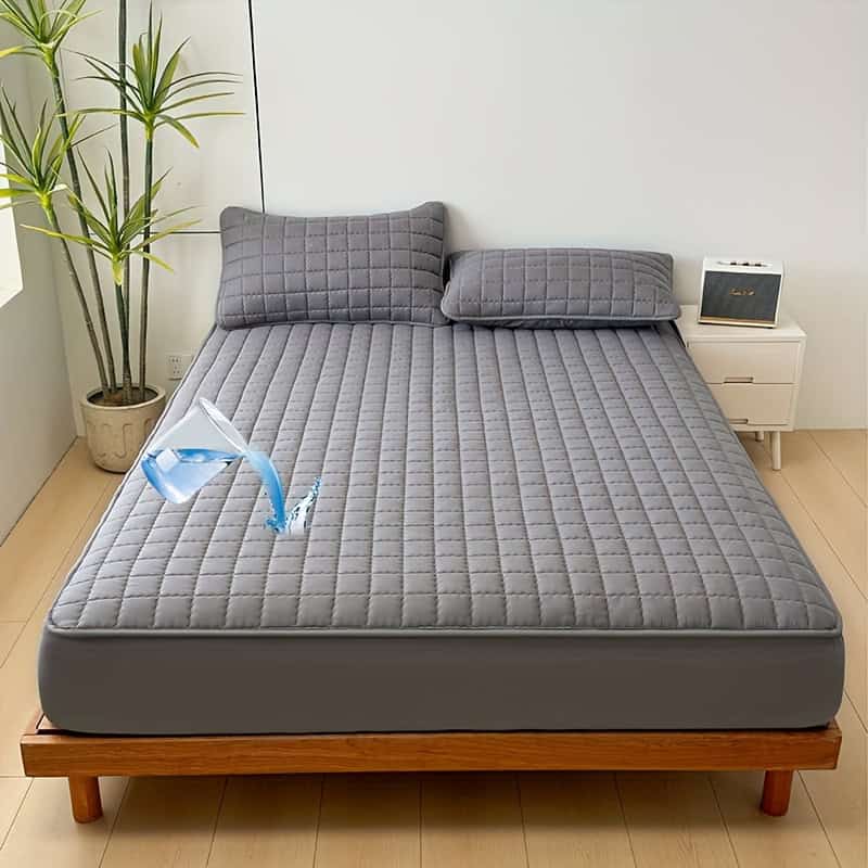 Waterproof Quilted Mattress Protector Soft Bed Cover