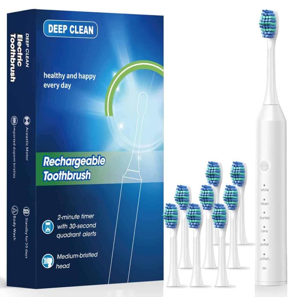 Electric Toothbrush USB Rechargeable 6 Modes Soft Bristles