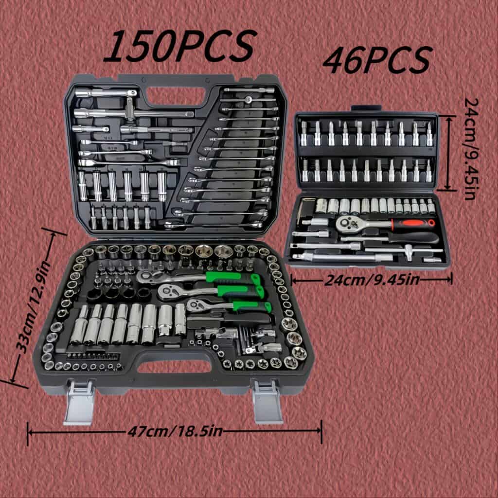 Automotive Tool Kit Set Sockets Wrenches Ratchet Box 46 or150 Pcs