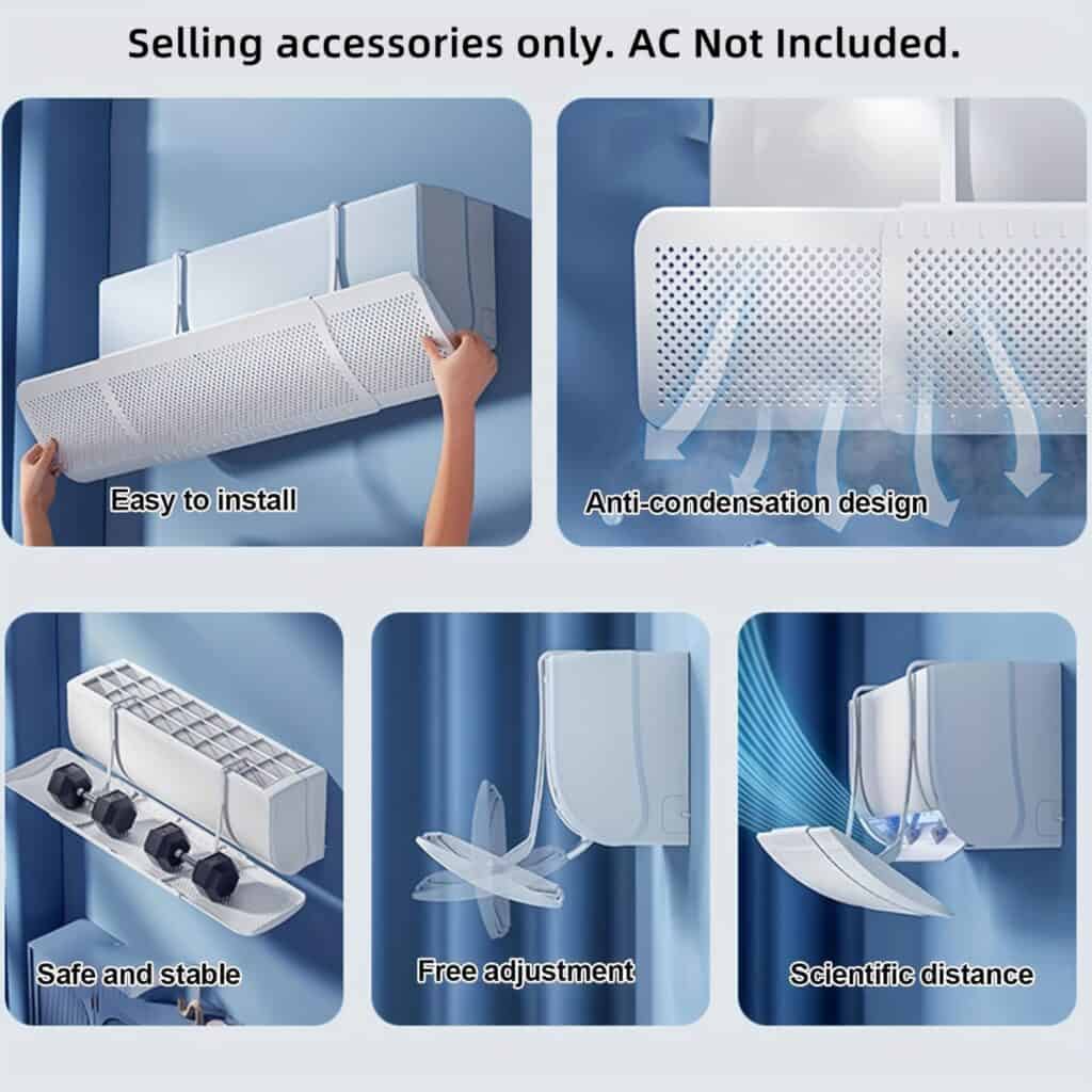 Adjustable AC Air Deflector No Drill Universal Fit