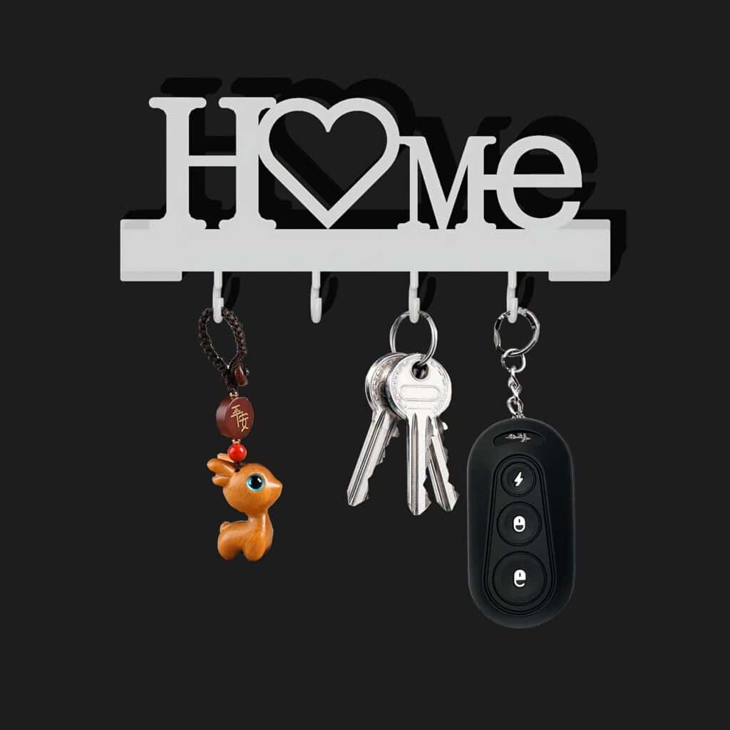 Wall Mounted Key Holder Love Shape No Drill Rack