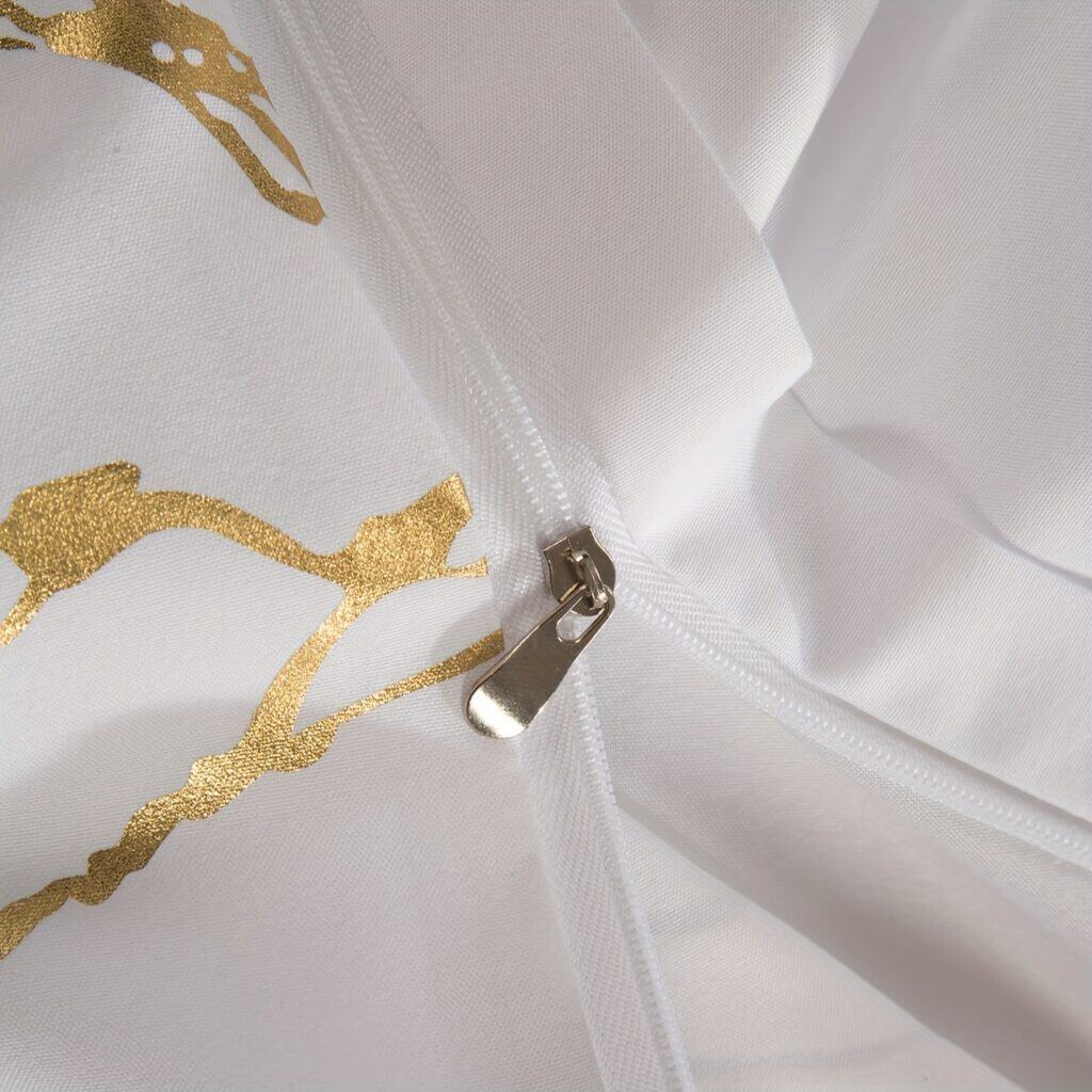 Gold Foil Duvet Cover Set Luxury Bedding 3pcs