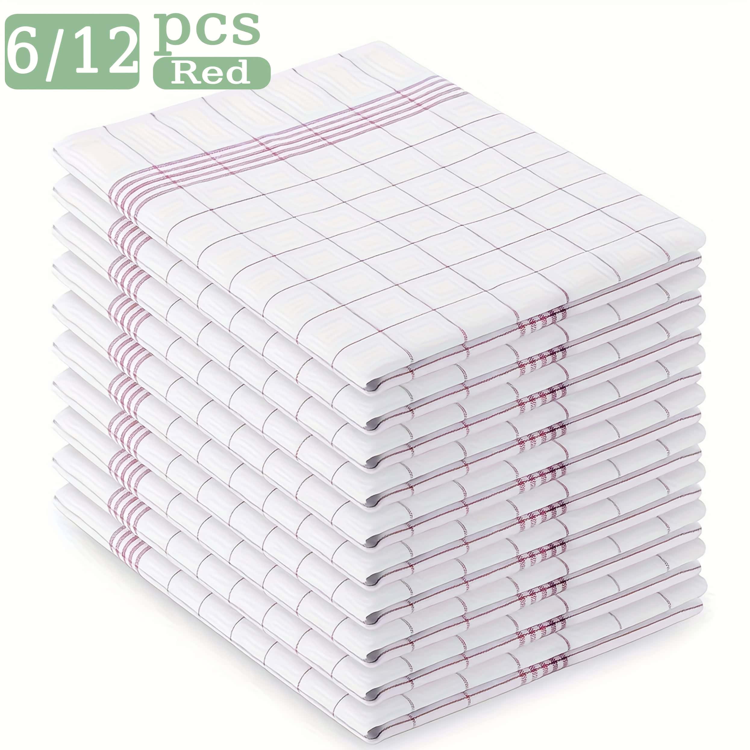 Plaid Dish Towels Scouring Pad Set 6–12pcs Kitchen Cloths