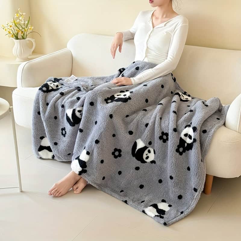 Checkered Fleece Blanket Thick Soft Bed Throw