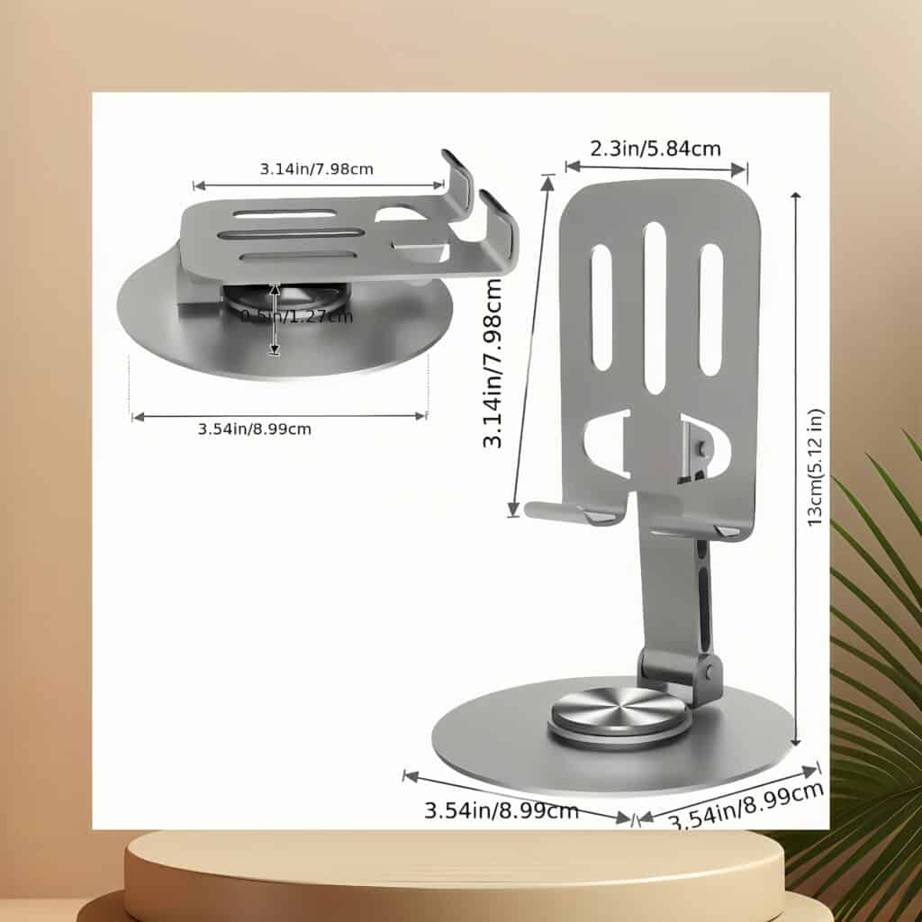 Adjustable Phone Stand 360° Rotating Metal Holder