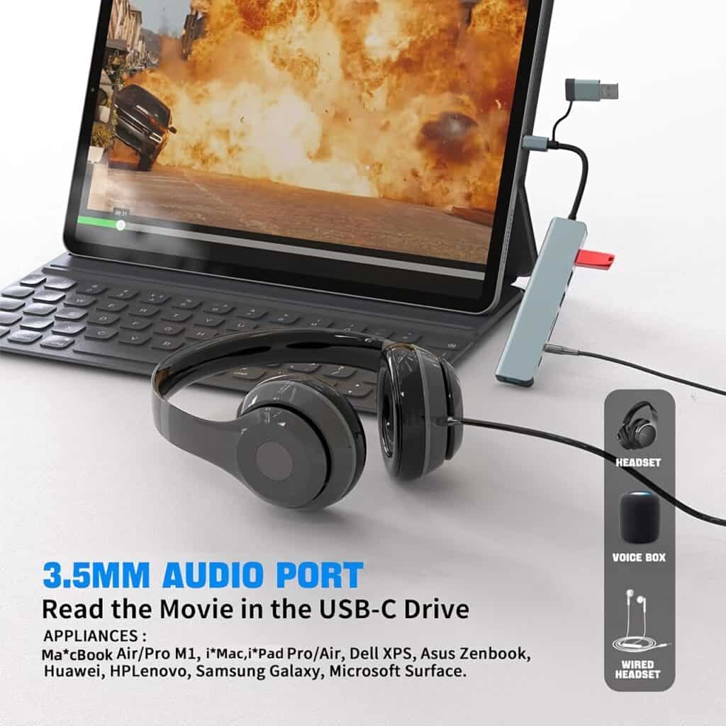8-in-1 USB-C Hub Multiport Adapter with HDMI SD