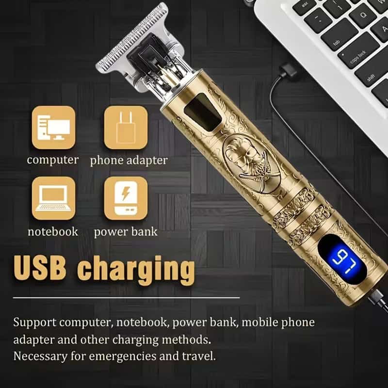 Cordless Hair Clippers Beard Trimmer LCD USB Rechargeable
