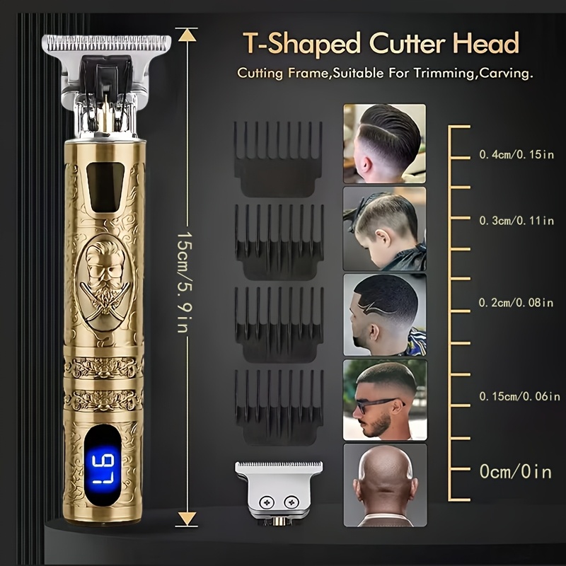 Cordless Hair Clippers Beard Trimmer LCD USB Rechargeable