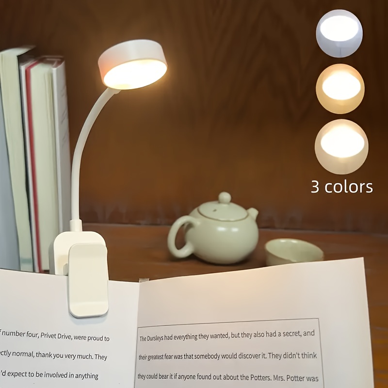 Clip-On LED Reading Light with 3 Color Modes