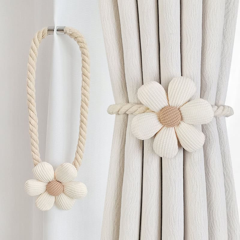 Magnetic Curtain Tieback Flower Rope Holdback