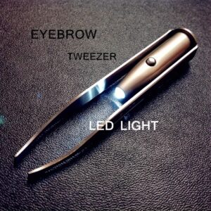 LED Light Eyebrow Tweezers Precision Hair Removal Tool