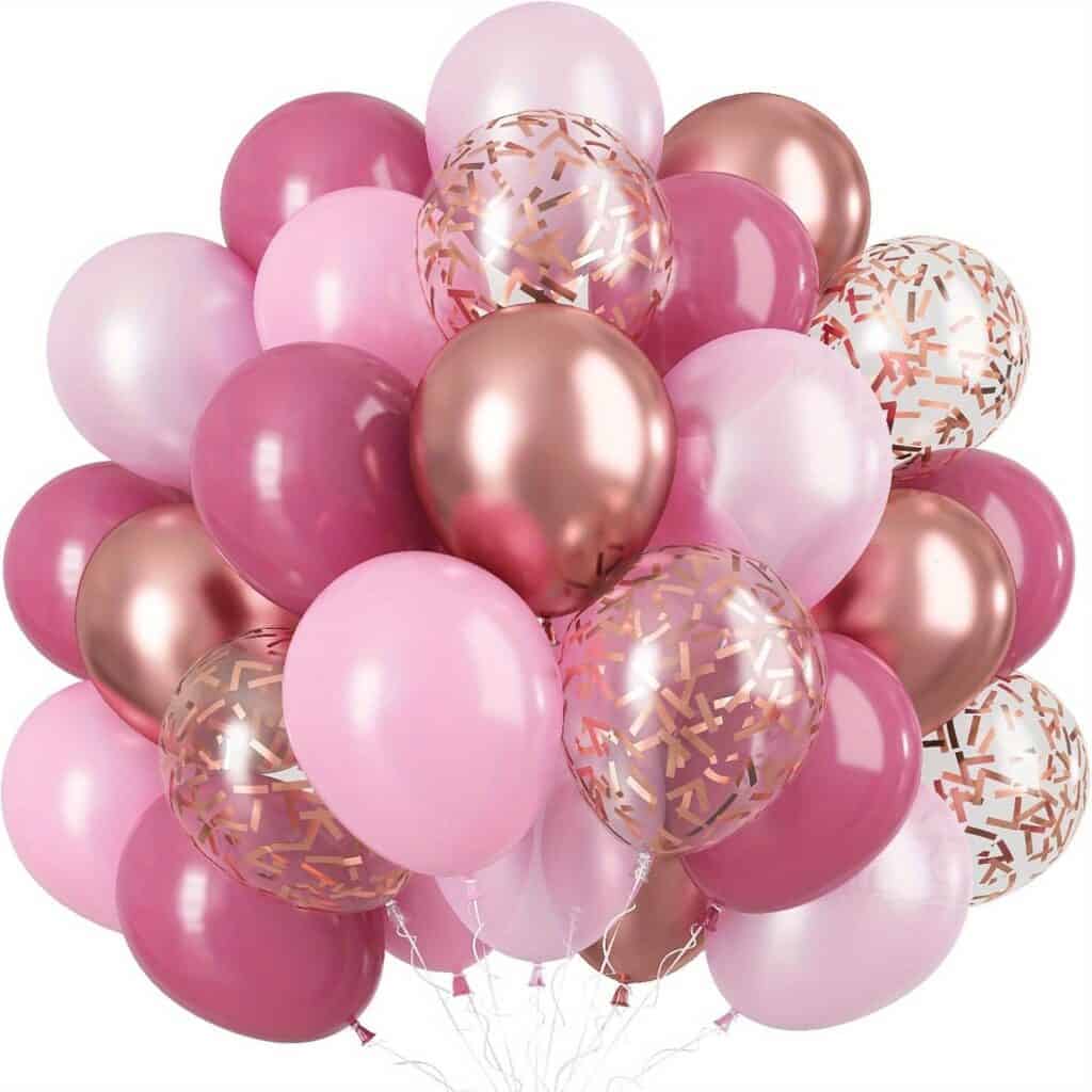 Metallic Balloon Set Gold Blue Silver Confetti 30pcs