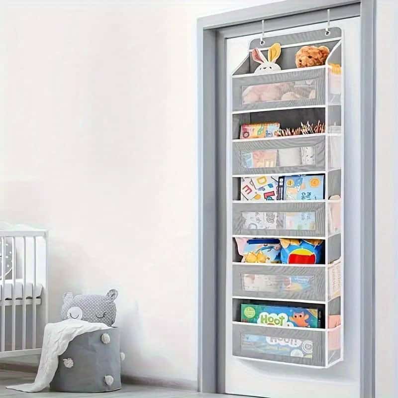 5-Tier Over Door Hanging Storage Organizer Rack Gray