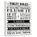 Funny Toilet Rules Bathroom Wall Art Print