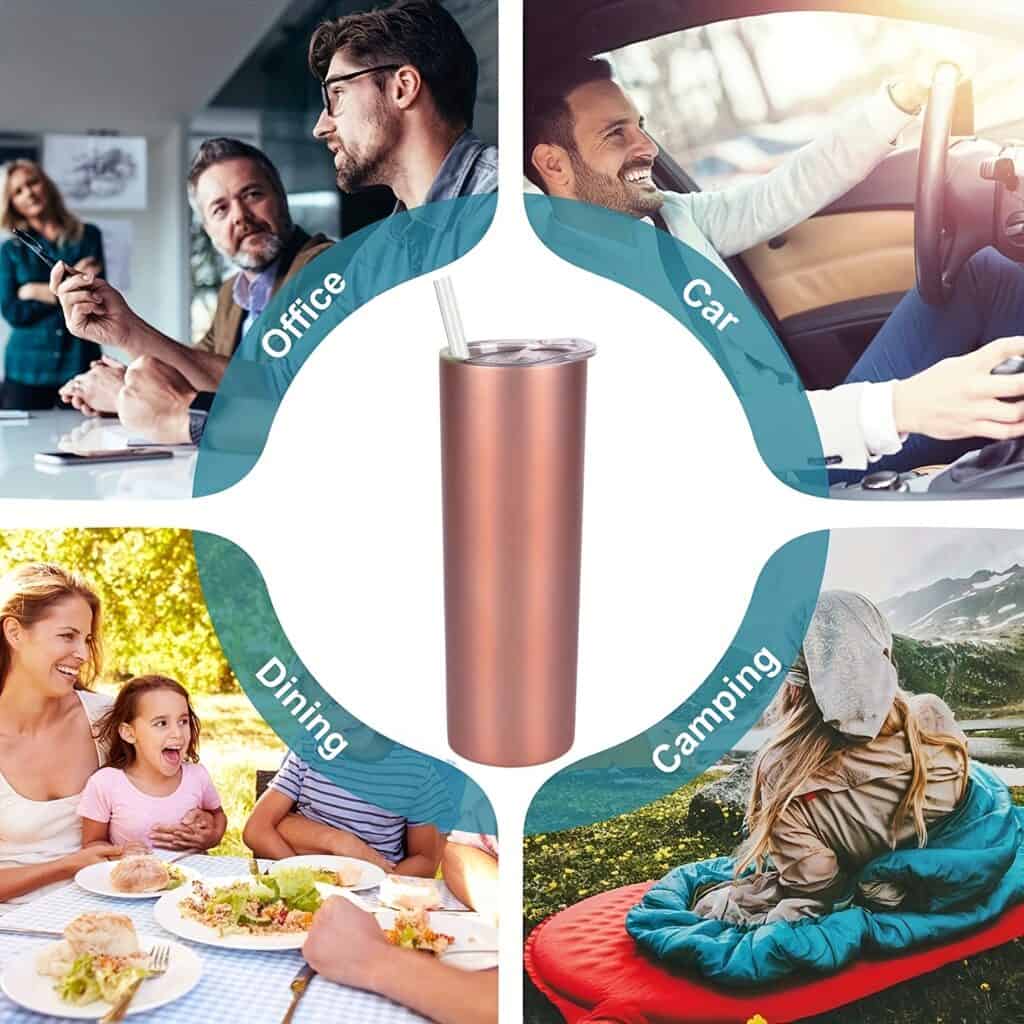 20oz Stainless Steel Skinny Tumbler Vacuum Cup