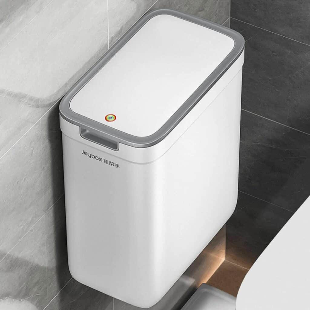 Touchless Wall Mounted Bathroom Trash Can with Odor Seal