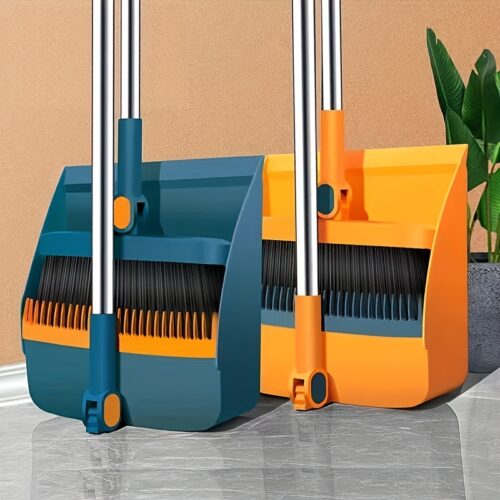 2pcs/Set 123.95cm Long Handle Broom And Dustpan Set for Home, Otatable Broom Set, Sweeping Kitchen Wood Floor Pet Hair, Cleaning Supplies for Indoor