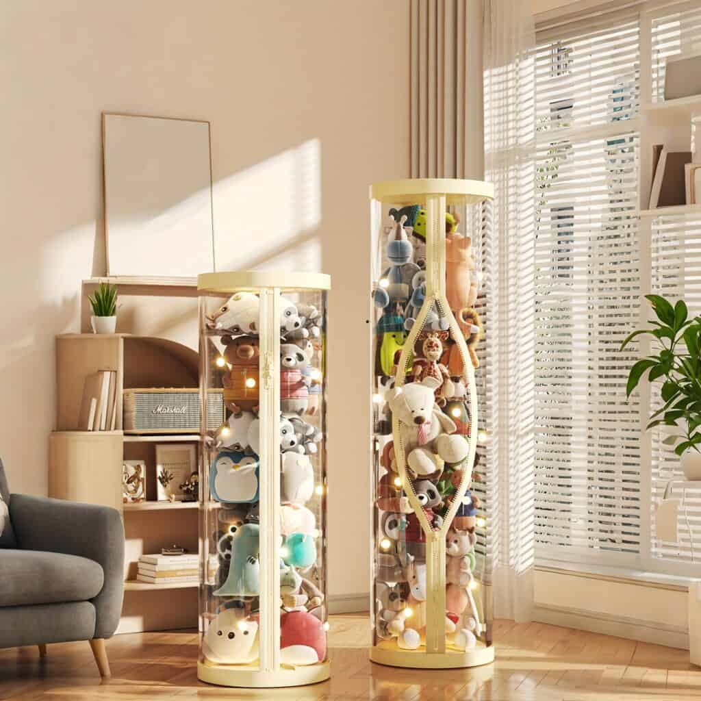 Transparent Plush Toy Storage Organizer Display Stand