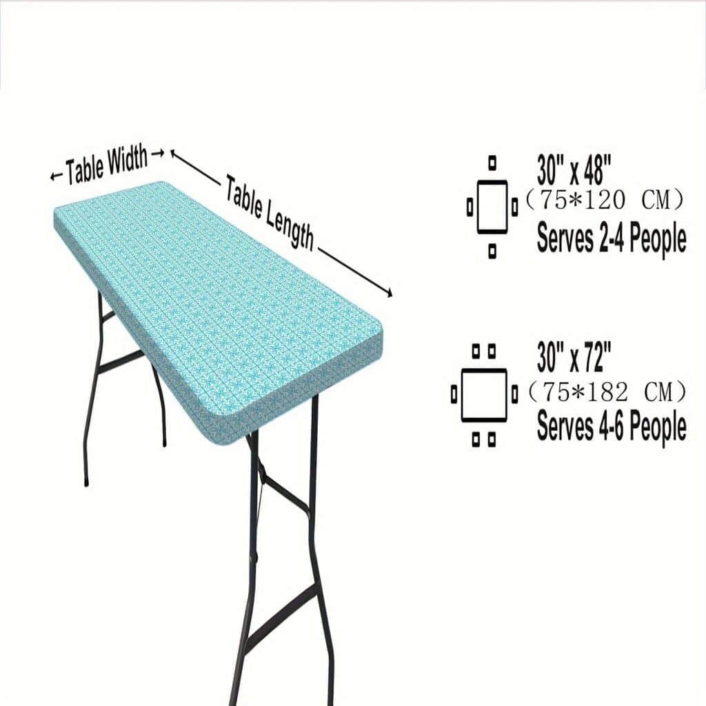 Washable Rectangle Table Cover with Elastic Edges