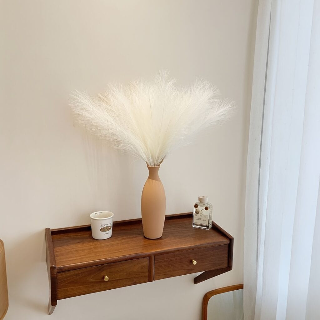 Artificial Pampas Grass Rose Bouquet Home Decor